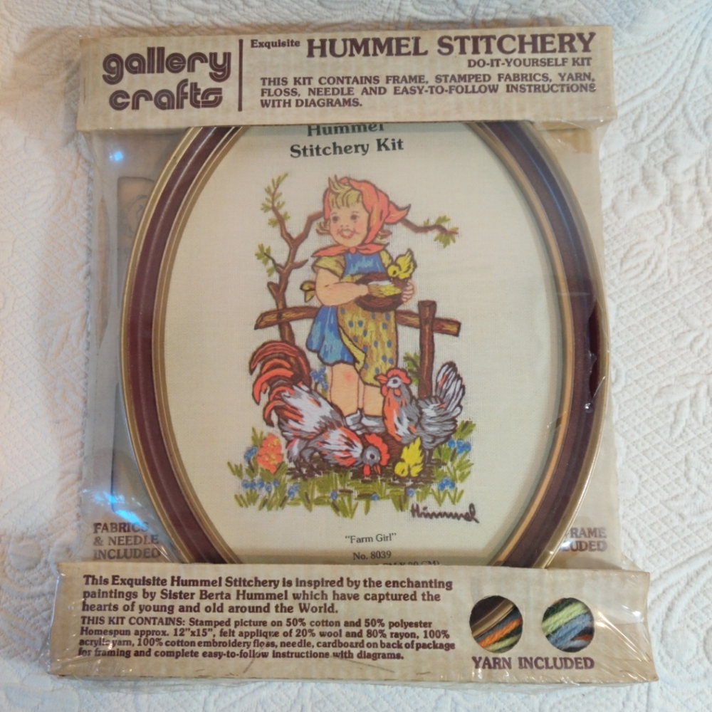 Gallery Crafts Hummel Stitchery Kit "Farm Girl" Vintage 1976